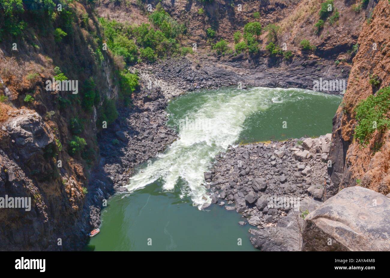 Victoria Falls est une chute d'eau près des villes de Victoria Falls au Zimbabwe et Livingstone à Zambi Banque D'Images