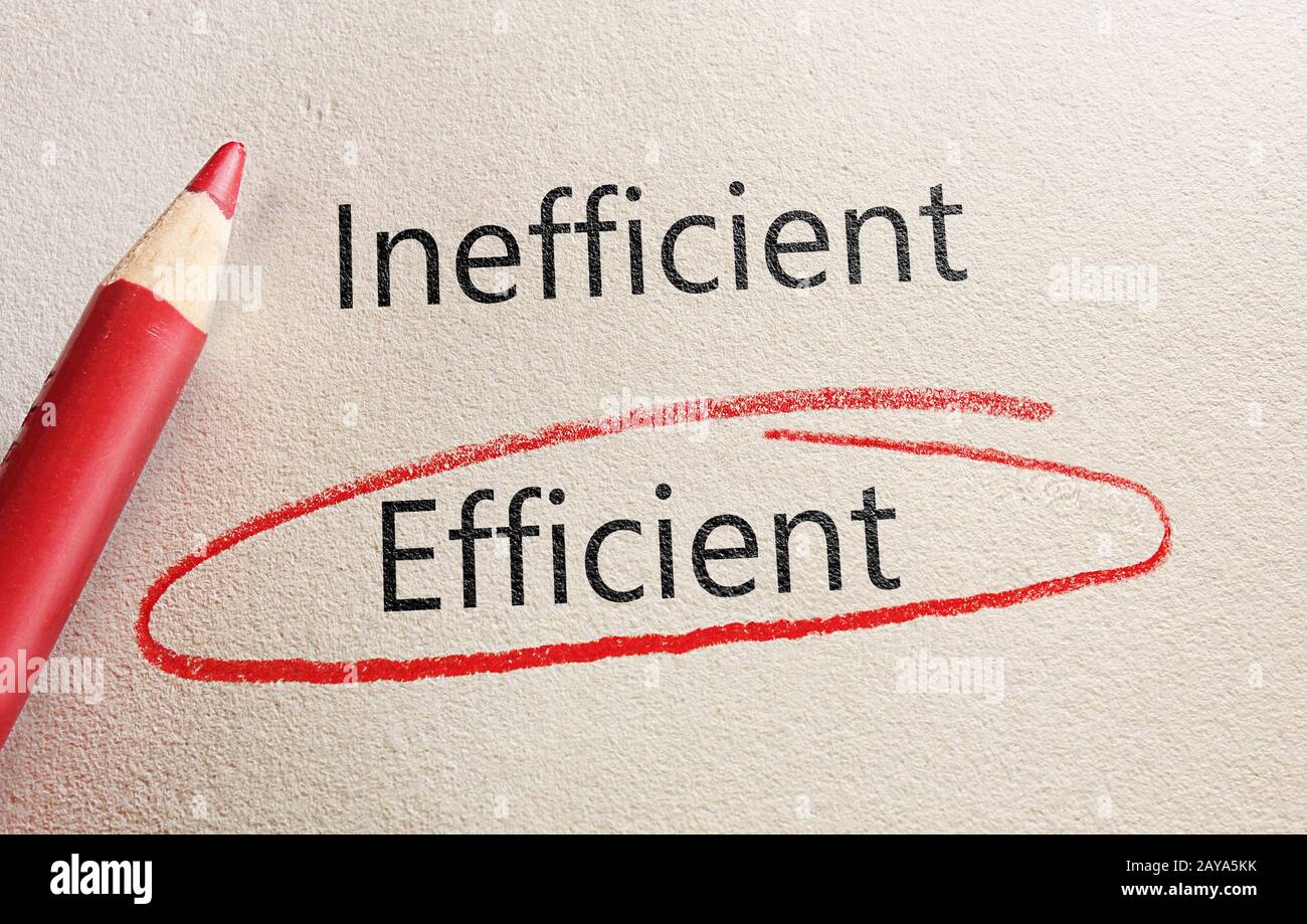 Concept efficace et inefficace Banque D'Images