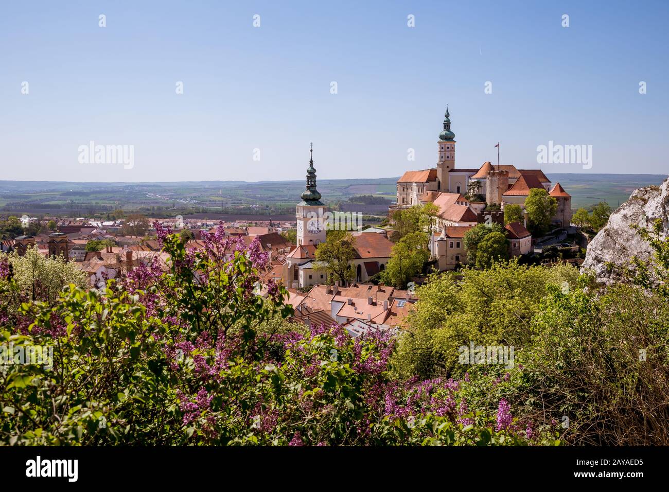 Vue panoramique de la ville de Mikulov Banque D'Images