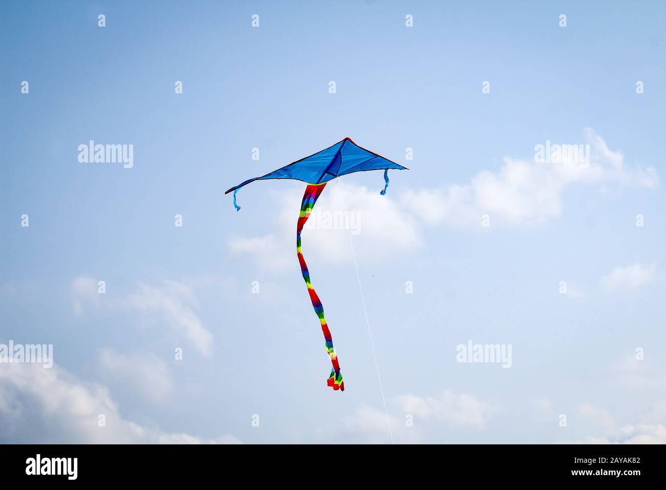 cerf-volant bleu dans le ciel au bord de la mer baltique Banque D'Images