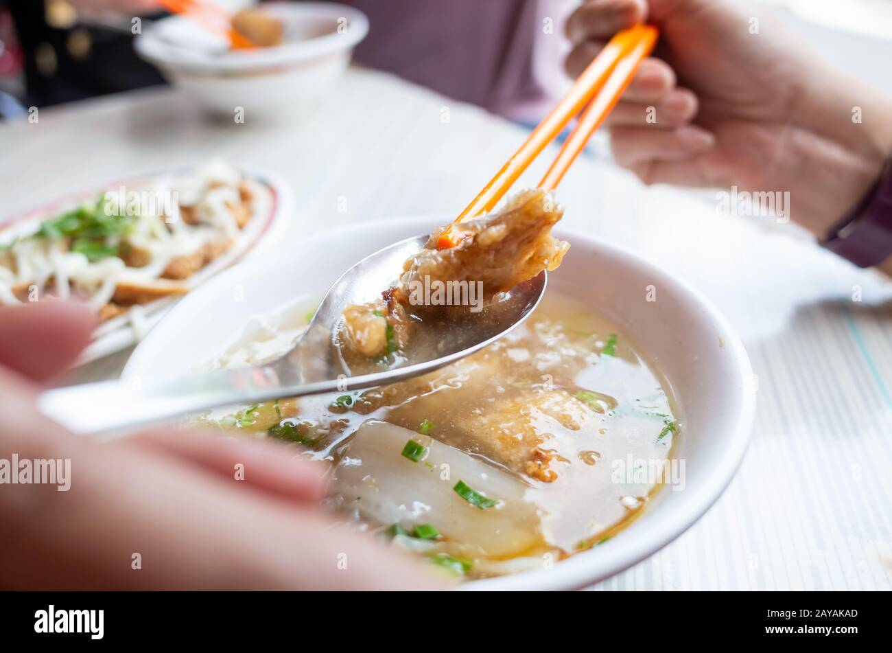 En-cas taïwanais de soupe de poisson épaisse Banque D'Images