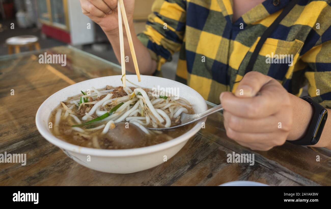 Nouilles de riz traditionnelles taïwanaises Banque D'Images