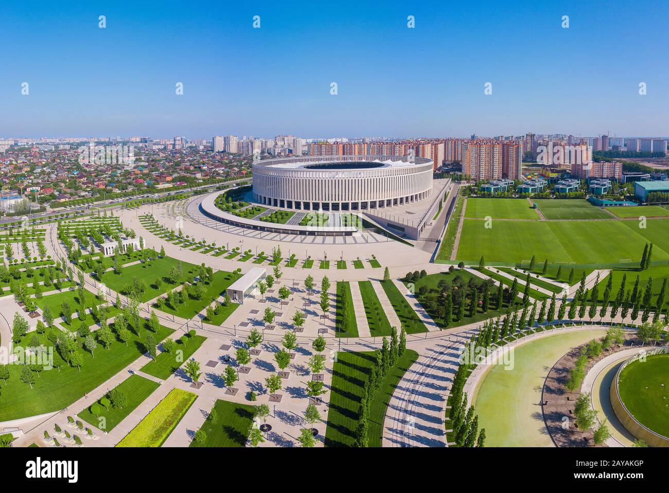 Krasnodar, Russie - Mai 2019: Vue panoramique sur le stade Krasnodar Banque D'Images