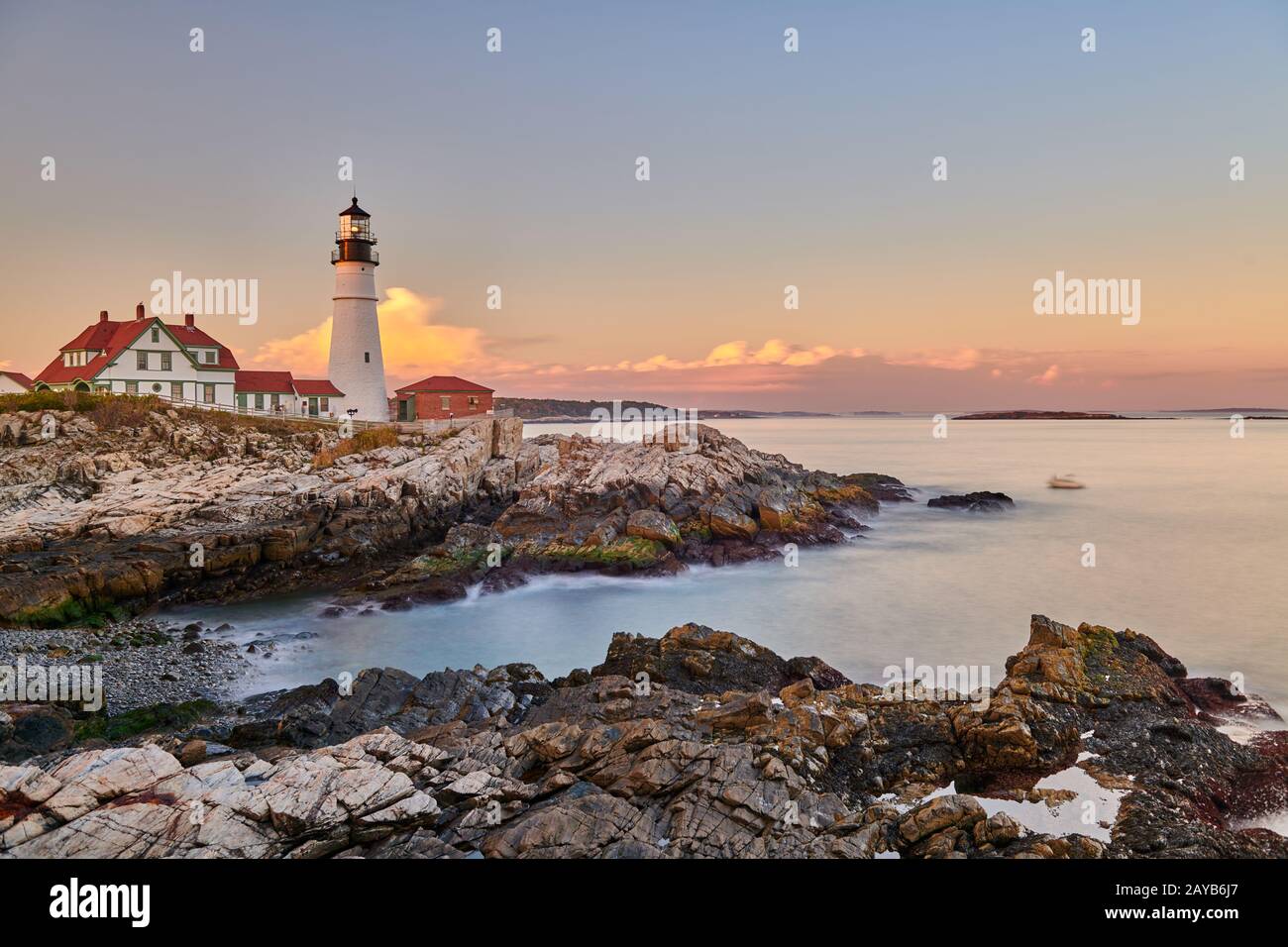 Portland Head Lighthouse, Maine, USA. Banque D'Images