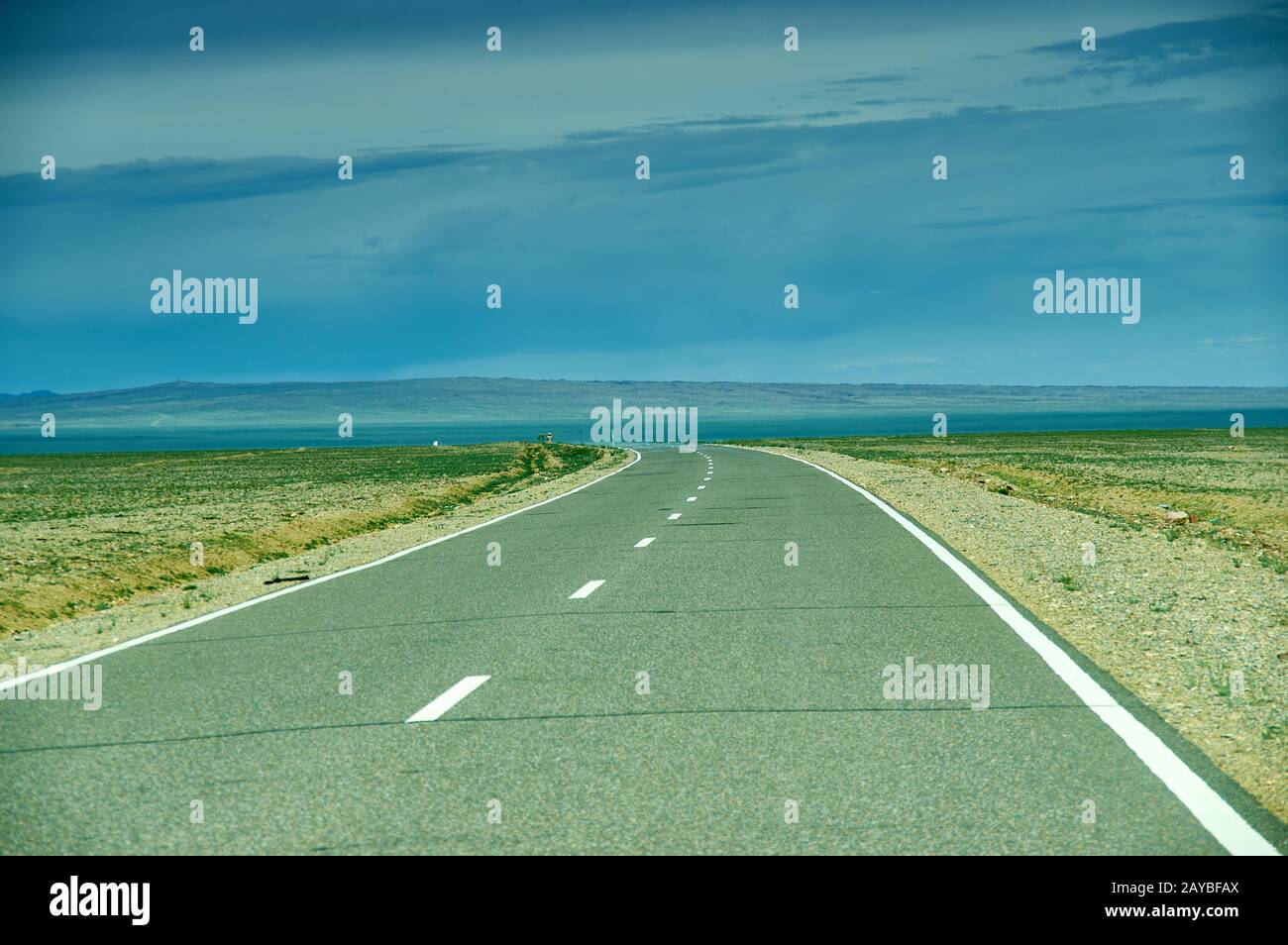 Route dans le désert de Gobi Banque D'Images