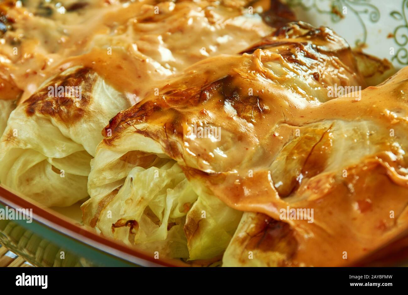 Poulet roulé au chou enchiladas Banque D'Images