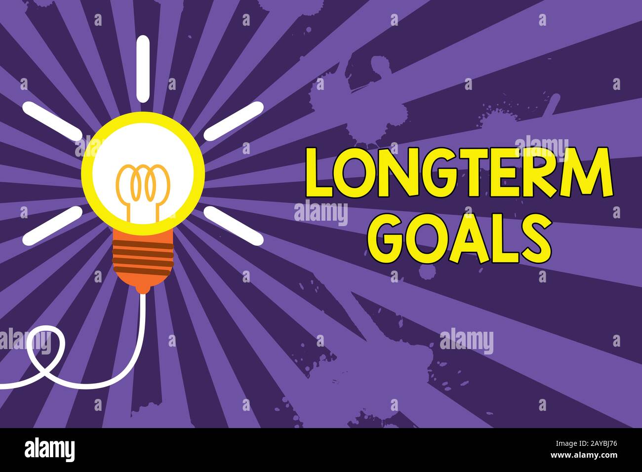 Texte écrit objectifs à long terme. Concept d'entreprise pour cible stratégique qui est nécessaire plus de temps pour l'achèvement Grande idée lumière Banque D'Images