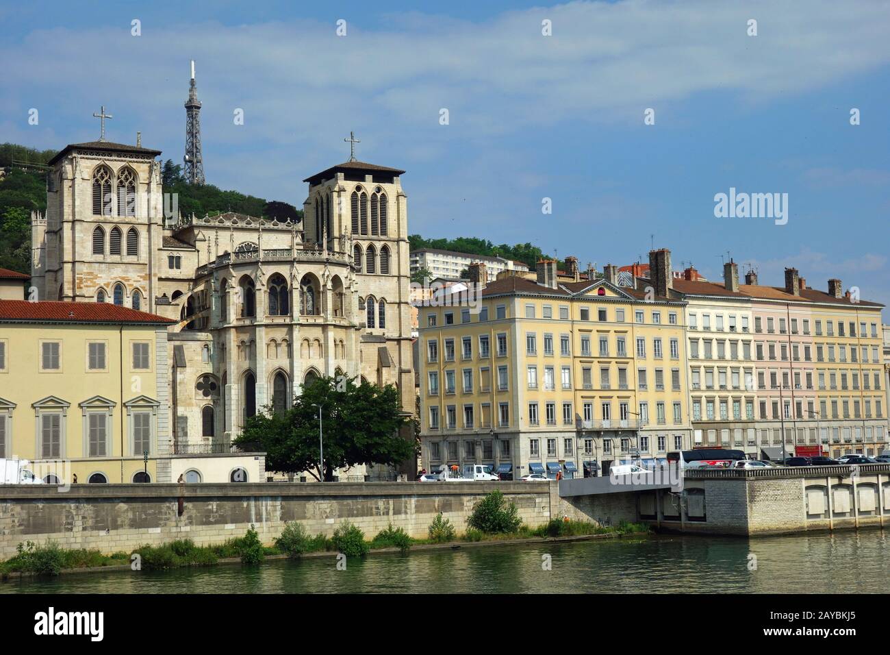 Cathédrale Saint-Jean à Lyon Banque D'Images