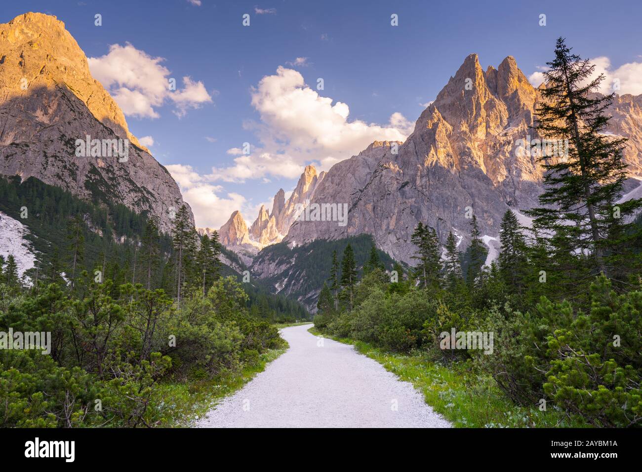 Erwern im Fischleintal in Südtirol mit Blick auf die Berge Banque D'Images