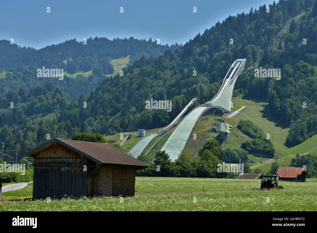 Piste de saut à ski olympia à Garmisch-Partenkirchen, Bavière, Allemagne Banque D'Images