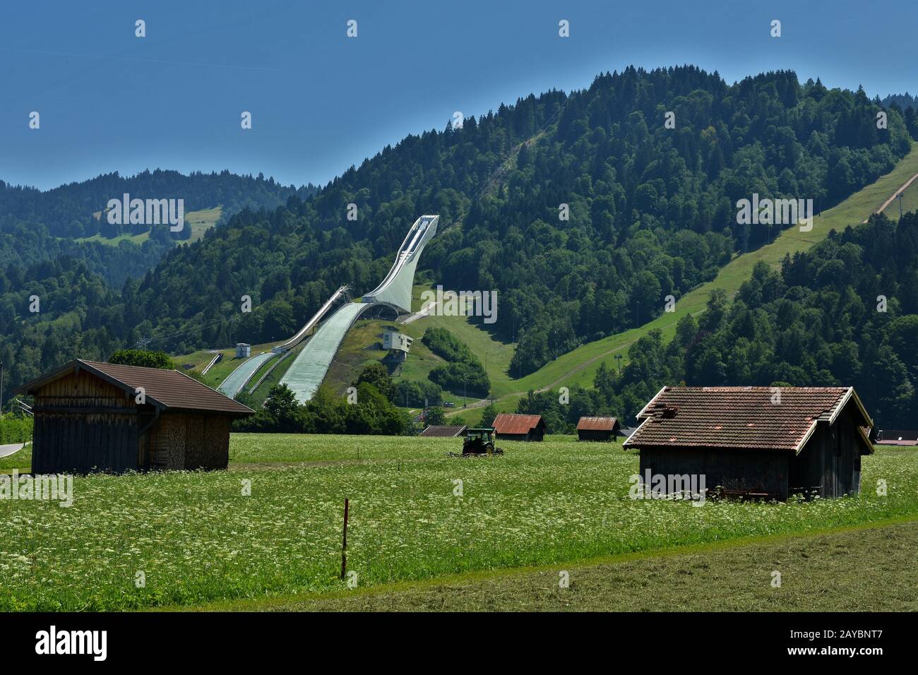 Saut à ski olympia à Garmisch-Partenkirchen, Bavière, Allemagne Banque D'Images