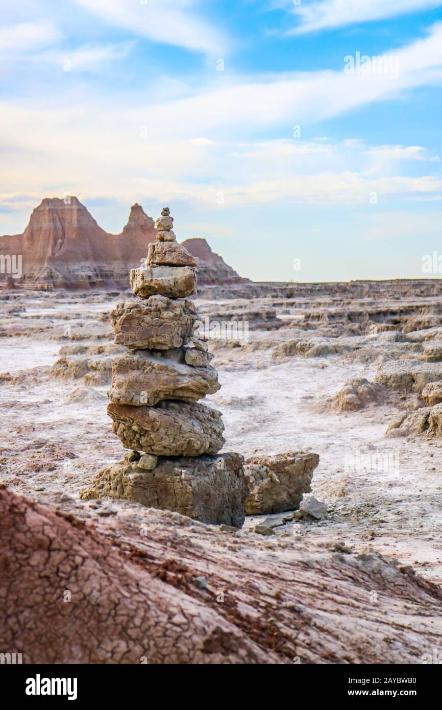 Pierres d'empilage dans Badlands National Park (Dakota du Sud) Banque D'Images