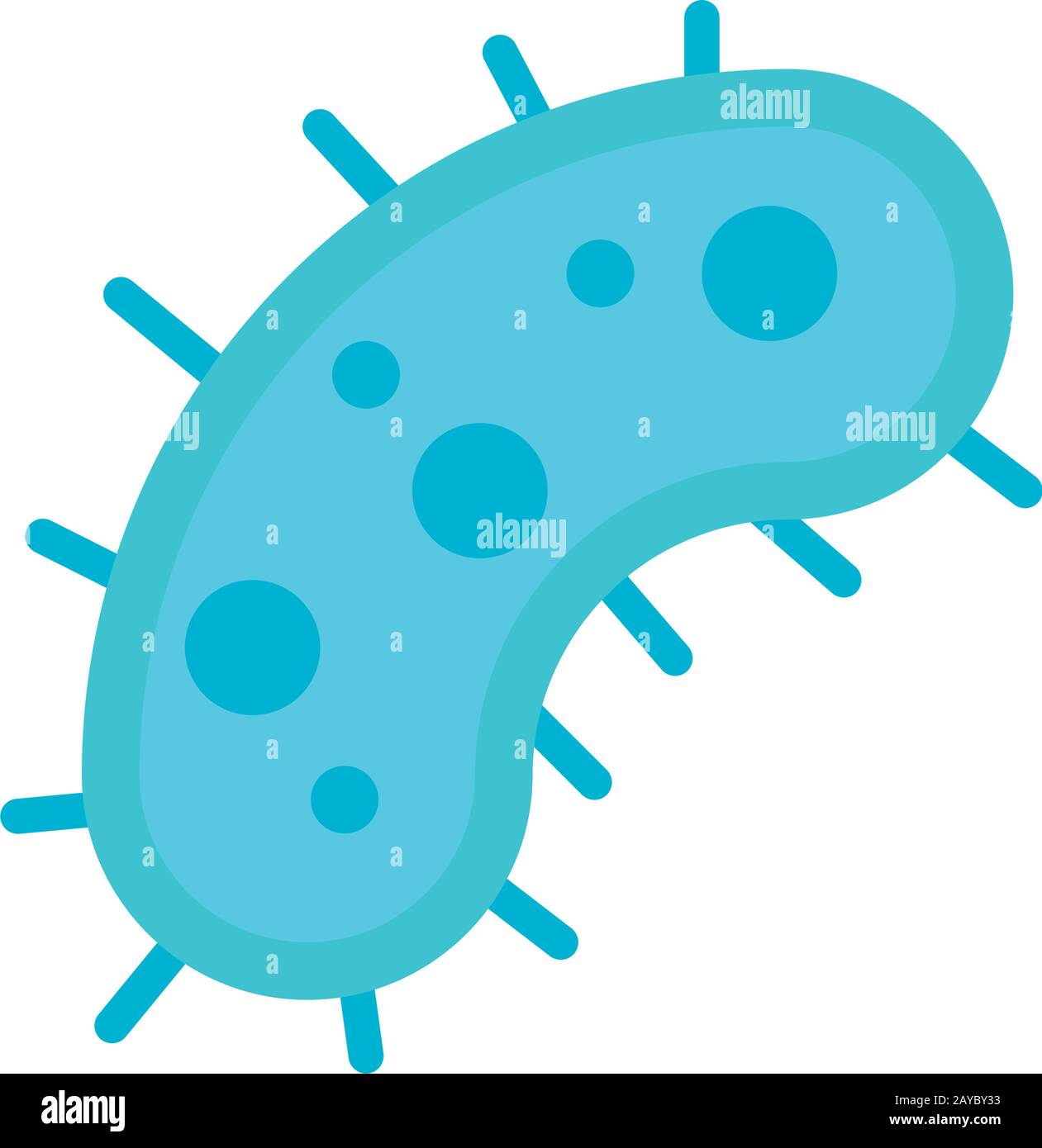 icône de virus de bactéries sur fond blanc, style plat et design coloré, illustration vectorielle Illustration de Vecteur