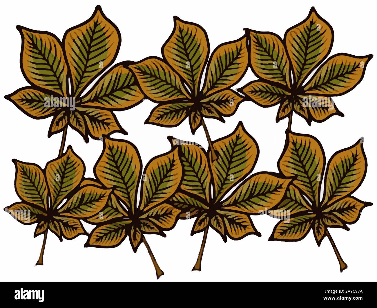 dessin de style dessin de style dessin de feuilles de châtaigniers dans — free download