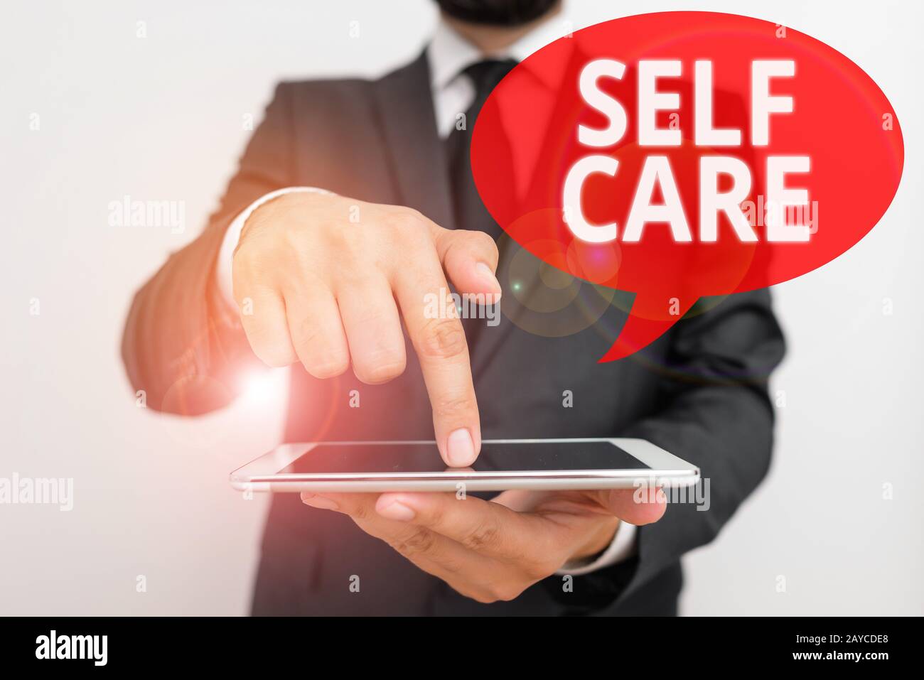 Texte de rédaction de texte Self Care. Concept d'affaires pour donner le confort à votre propre corps sans consultant professionnel. Banque D'Images
