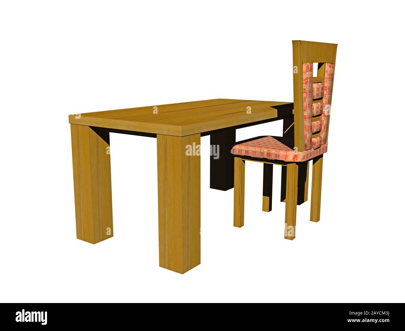 Table et chaise en bois Banque D'Images
