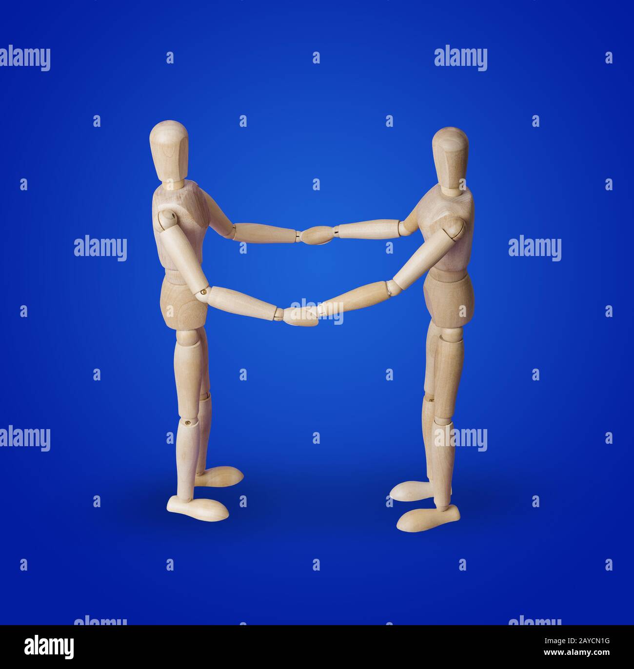 Figurines en bois bleu Banque D'Images