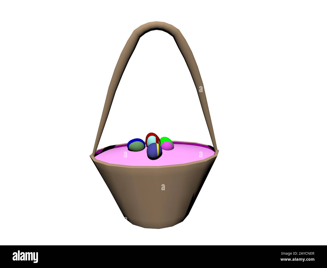 Panier de Pâques avec des oeufs colorés Banque D'Images