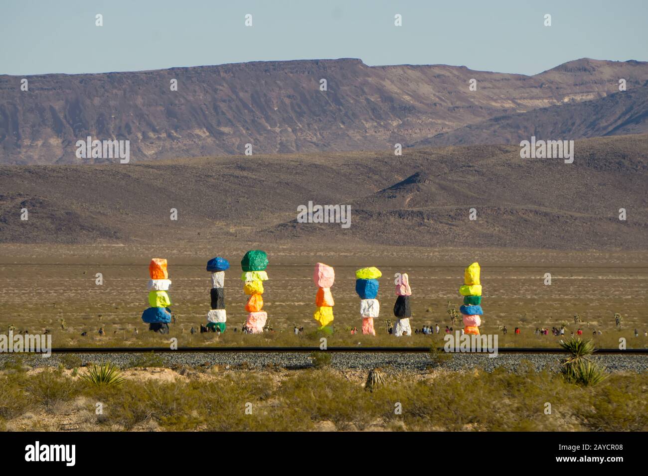 Sept montagnes magiques dans le désert près de Las Vegas Banque D'Images