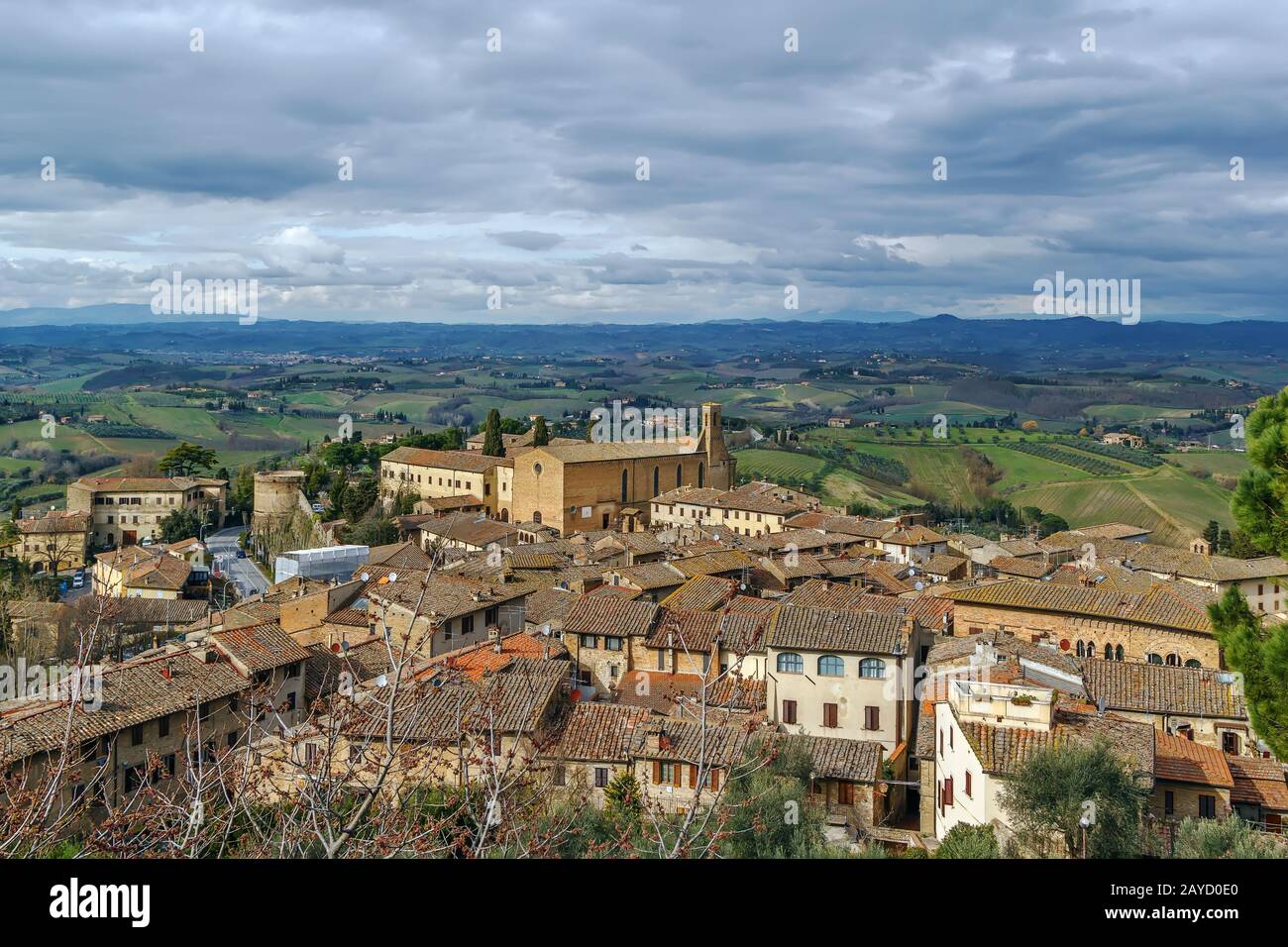 Vue sur San Gimignano, Italie Banque D'Images