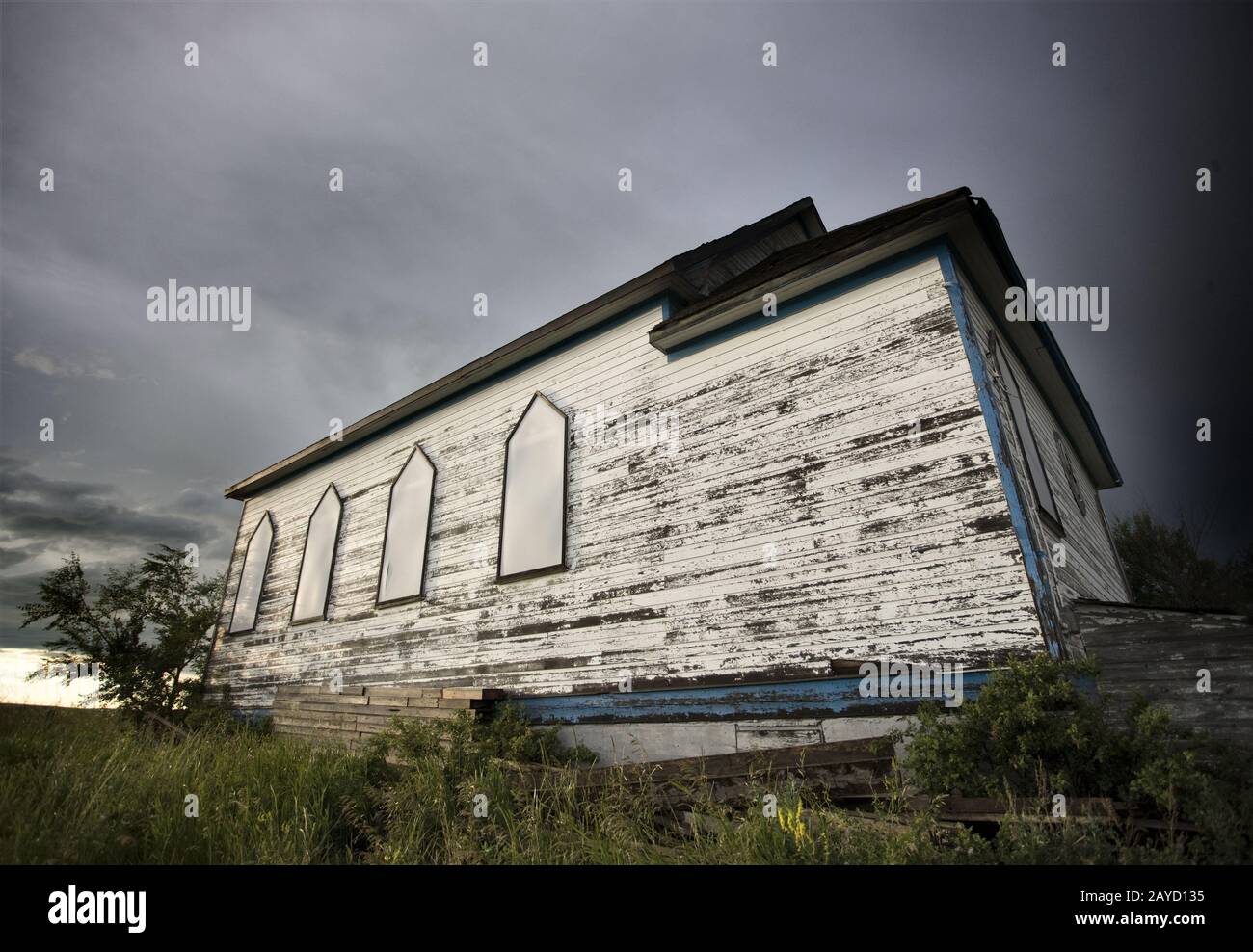 Église abandonnée après la tempête Banque D'Images