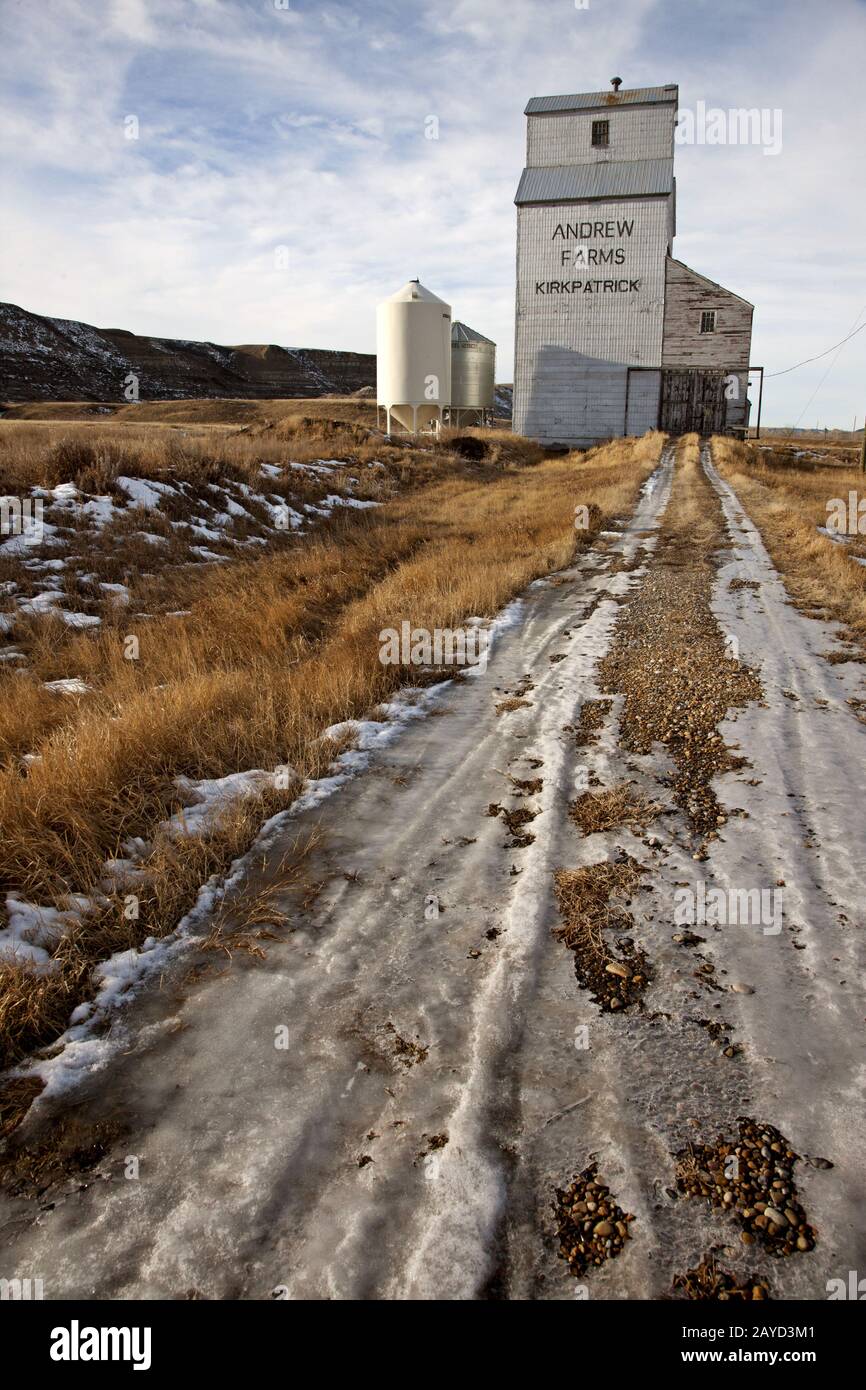 Élévateur de grain près de Drumheller Banque D'Images