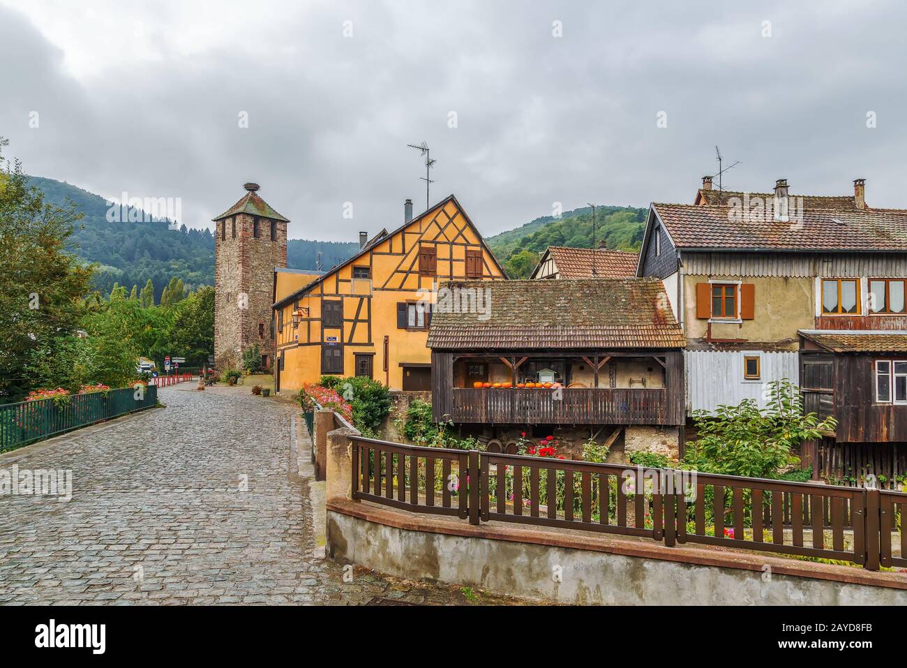 Tour High Gate, Kaysersberg, France Banque D'Images