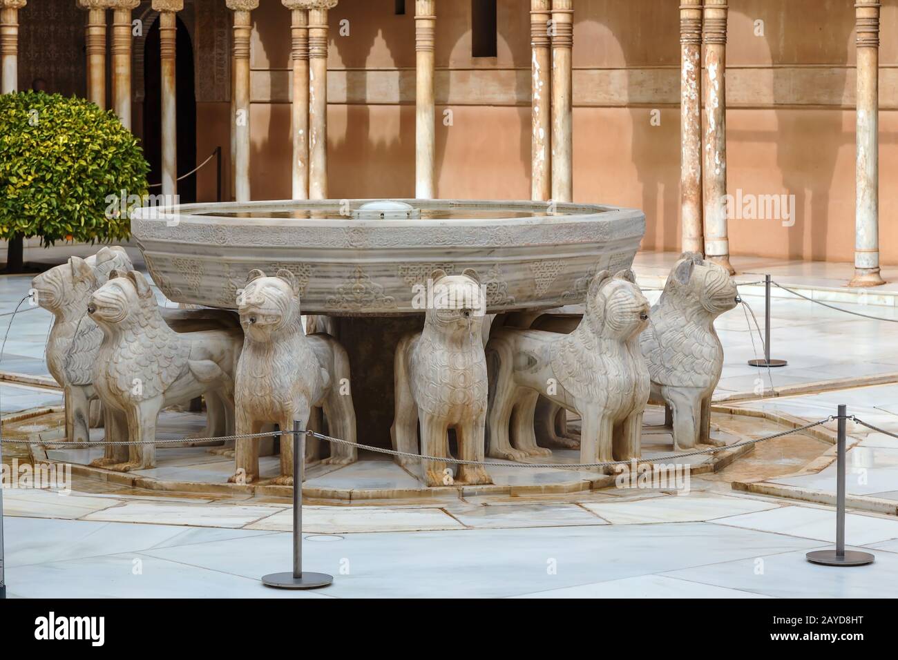 Cour des Lions, Alhambra, Grenade Banque D'Images