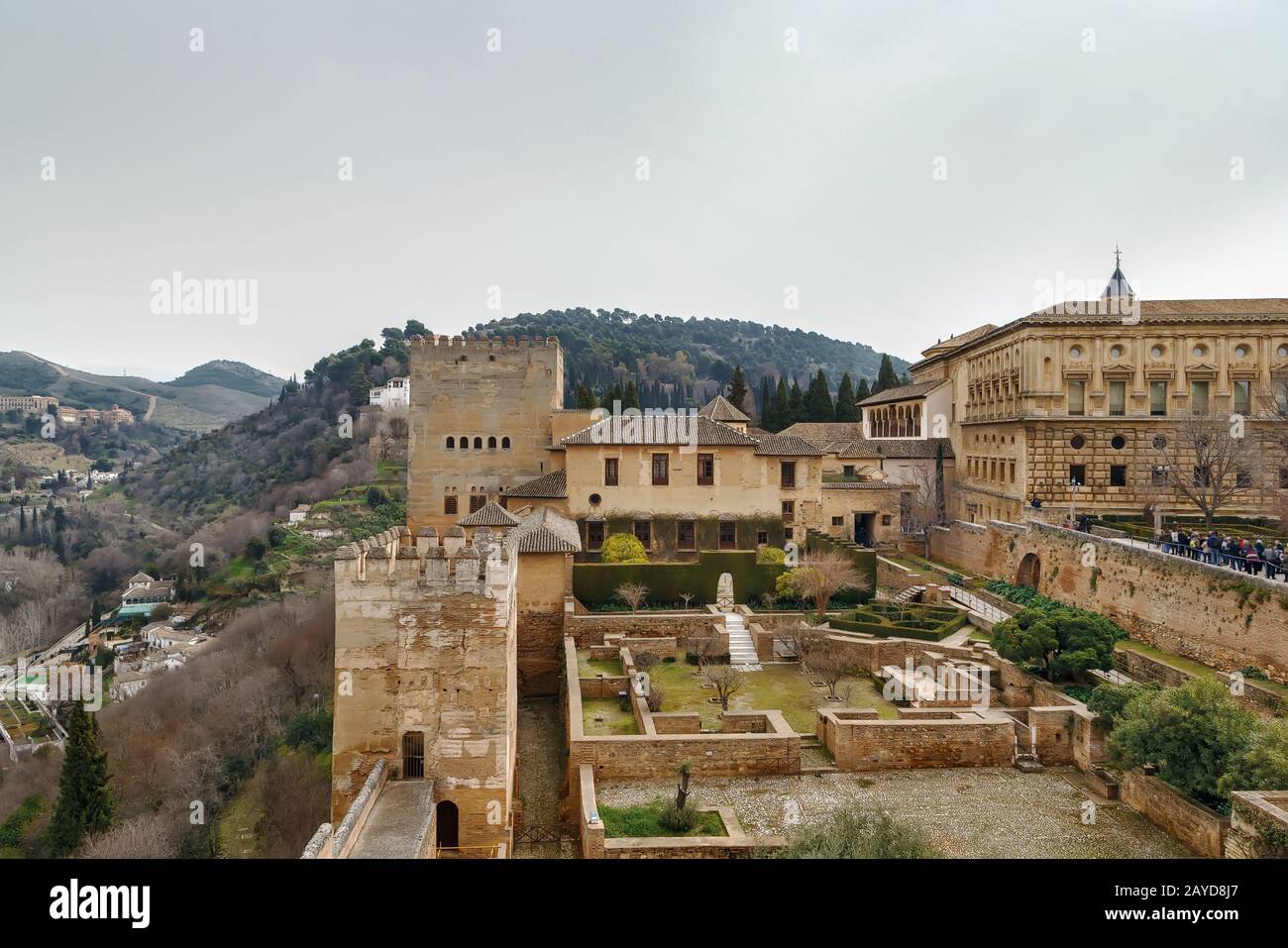 Vue sur les palais de l'Alhambra, Espagne Banque D'Images