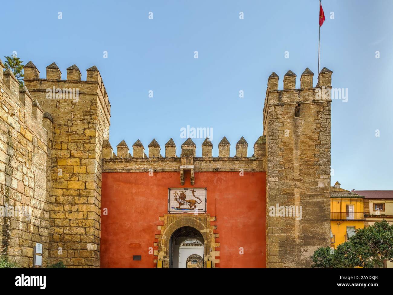 Porte du Lion à Alcazar de Séville, Espagne Banque D'Images