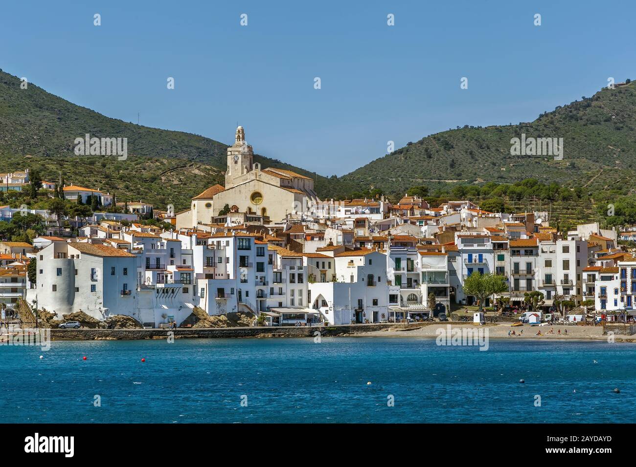 Vue sur Cadaques, Espagne Banque D'Images