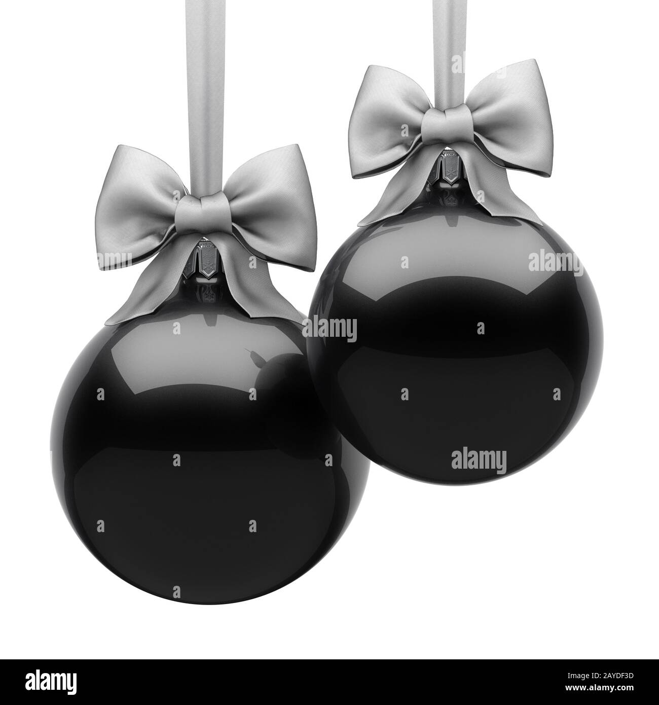 Le Rendu 3D Black Christmas ball Banque D'Images