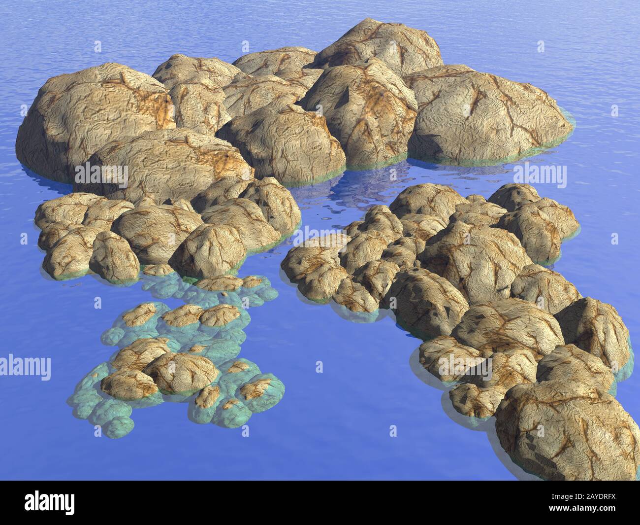Rochers dans la mer Banque D'Images