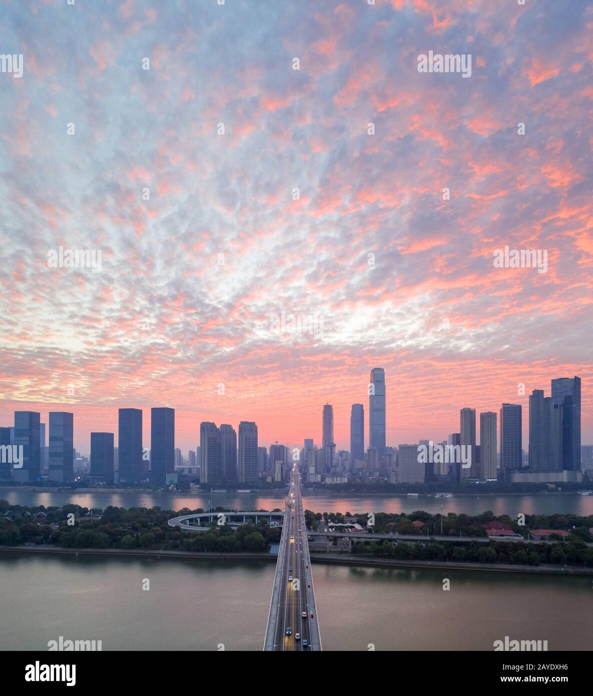 belle ville de changsha avec la lueur du matin Banque D'Images