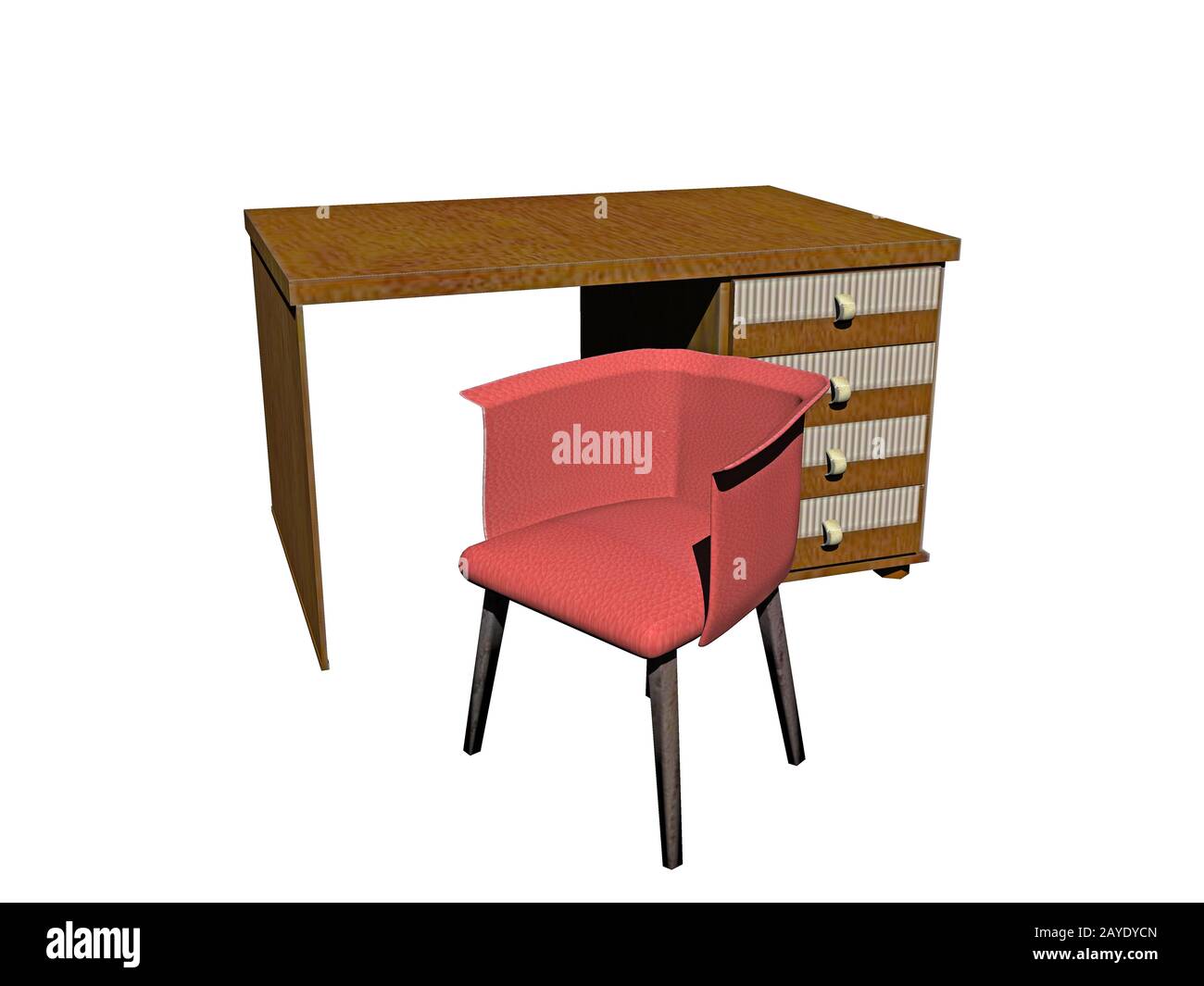 Bureau avec chaise et tiroirs Banque D'Images
