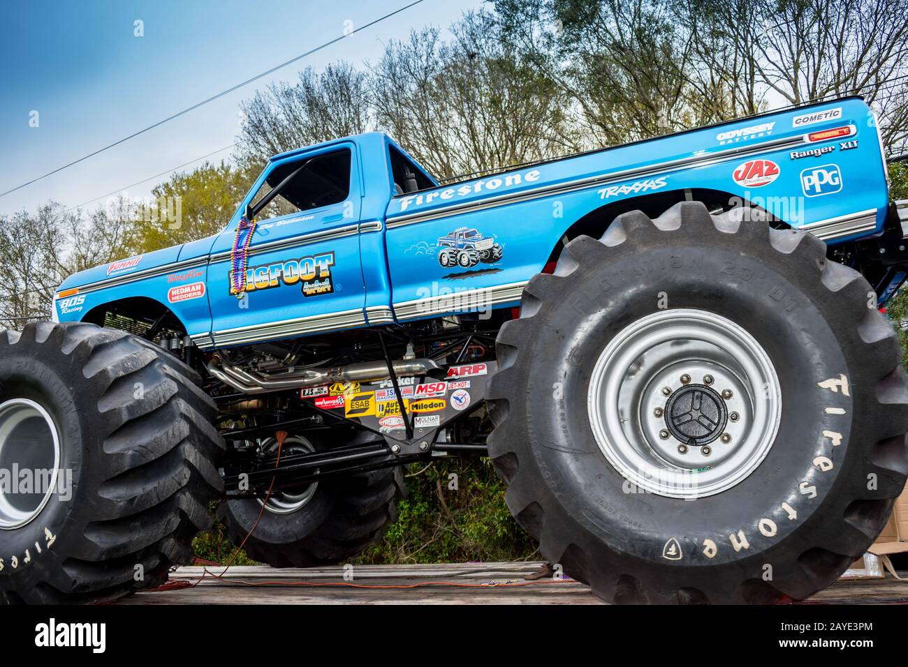 Un célèbre véhicule Ford tout-terrain à Betty RV Park, Louisiane Banque D'Images