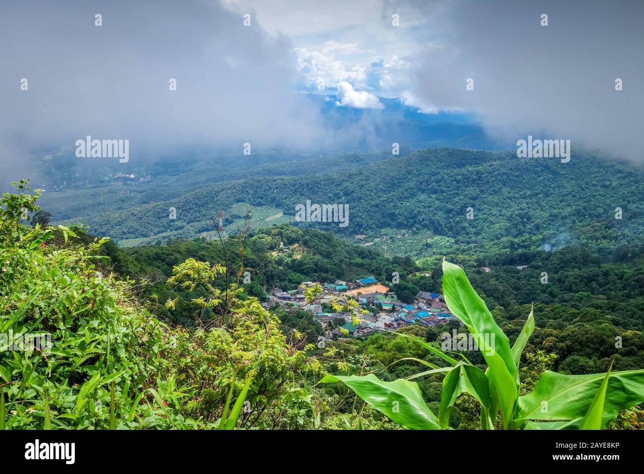 Doi Pui Mong hill tribe paysage du village, Chiang Mai, Thaïlande Banque D'Images