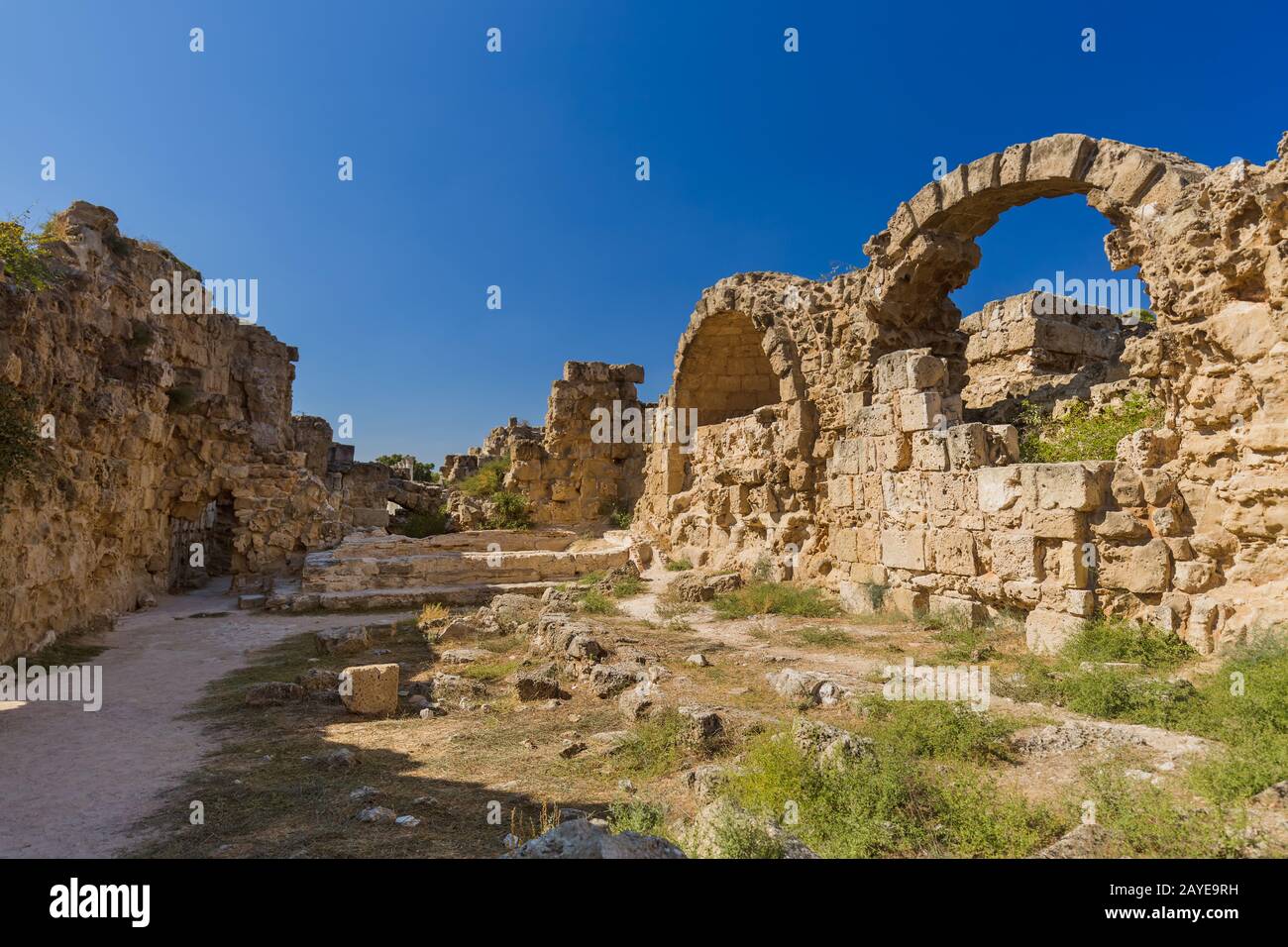 Ruines à Salamis - Famagousta Nord de Chypre Banque D'Images