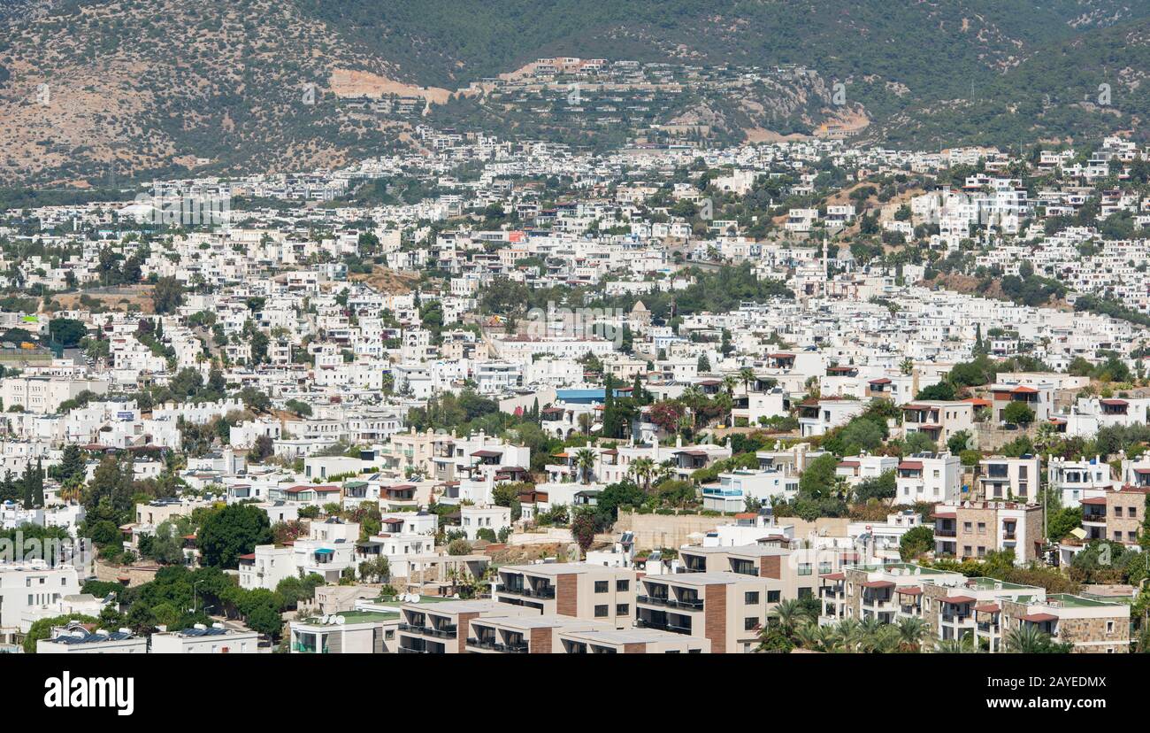 Ville turque de Bodrum sur la côte turque de la mer Égée. Mer Méditerranée Banque D'Images