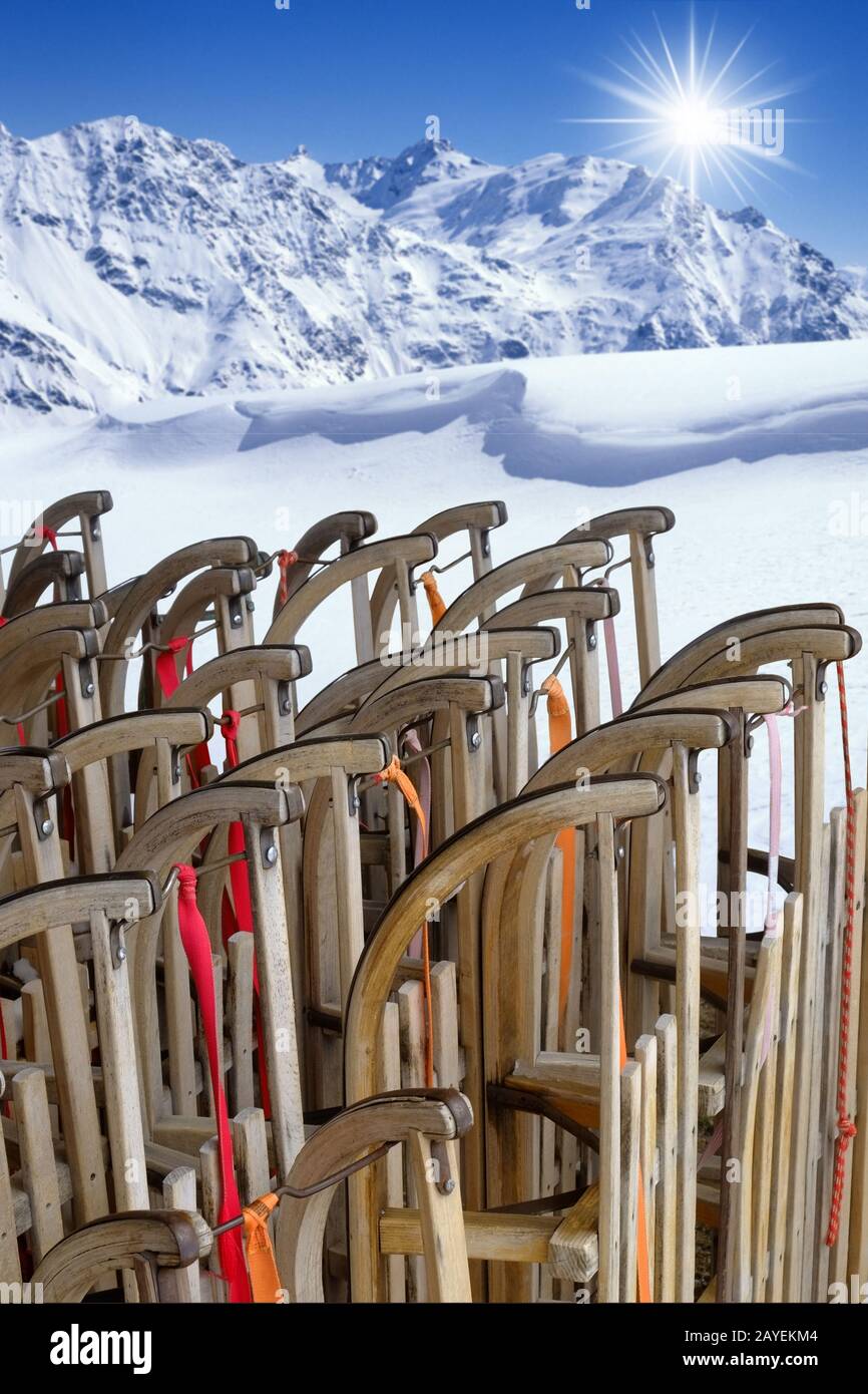Luge de luge, traîneau Banque D'Images