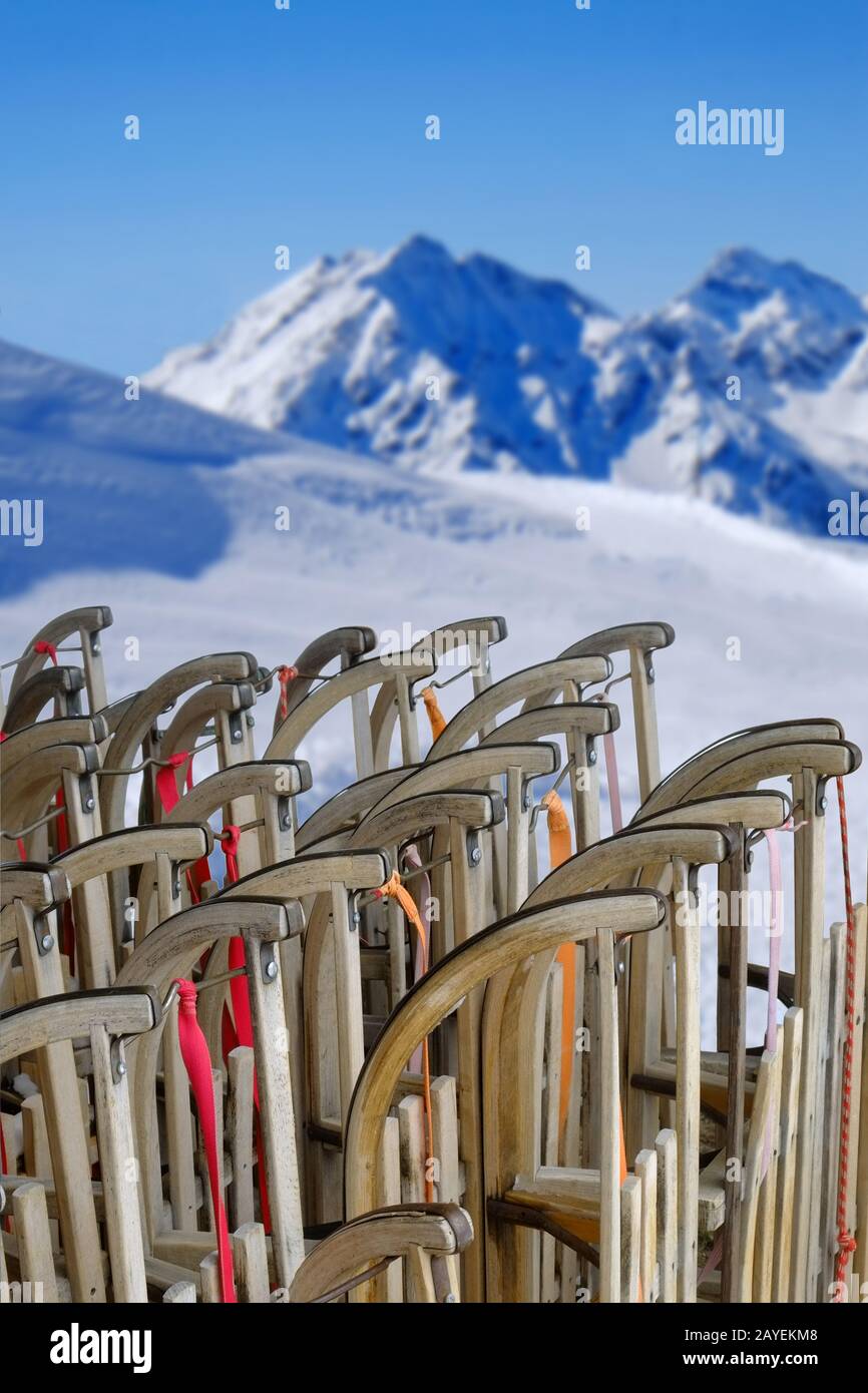 Traîneaux, traîneaux de luge Banque D'Images