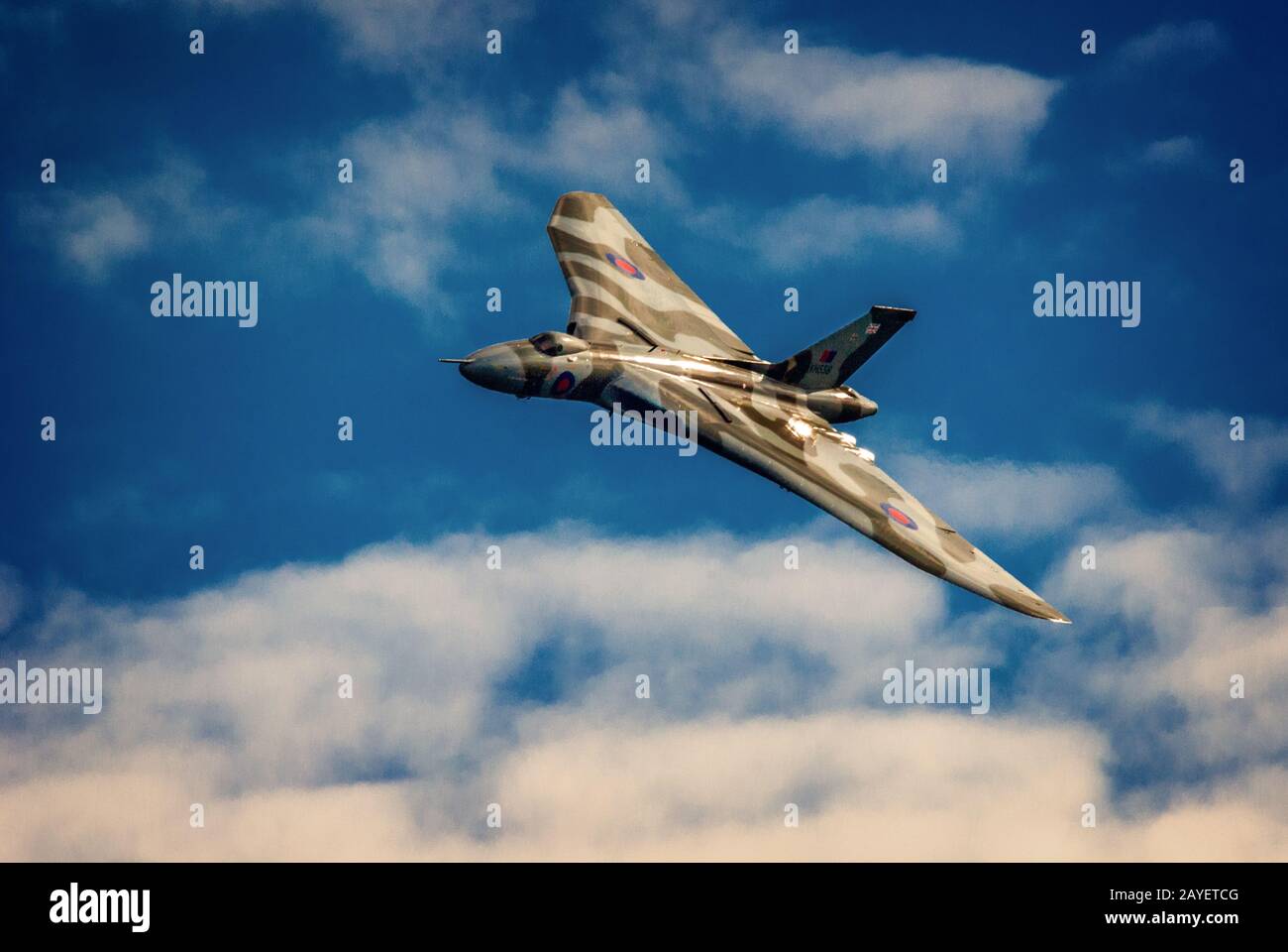 Avro Vulcan B2 XH558 « Esprit de Grande-Bretagne » au Newcaste Festival of Flight, Irlande du Nord, août 2013 Banque D'Images