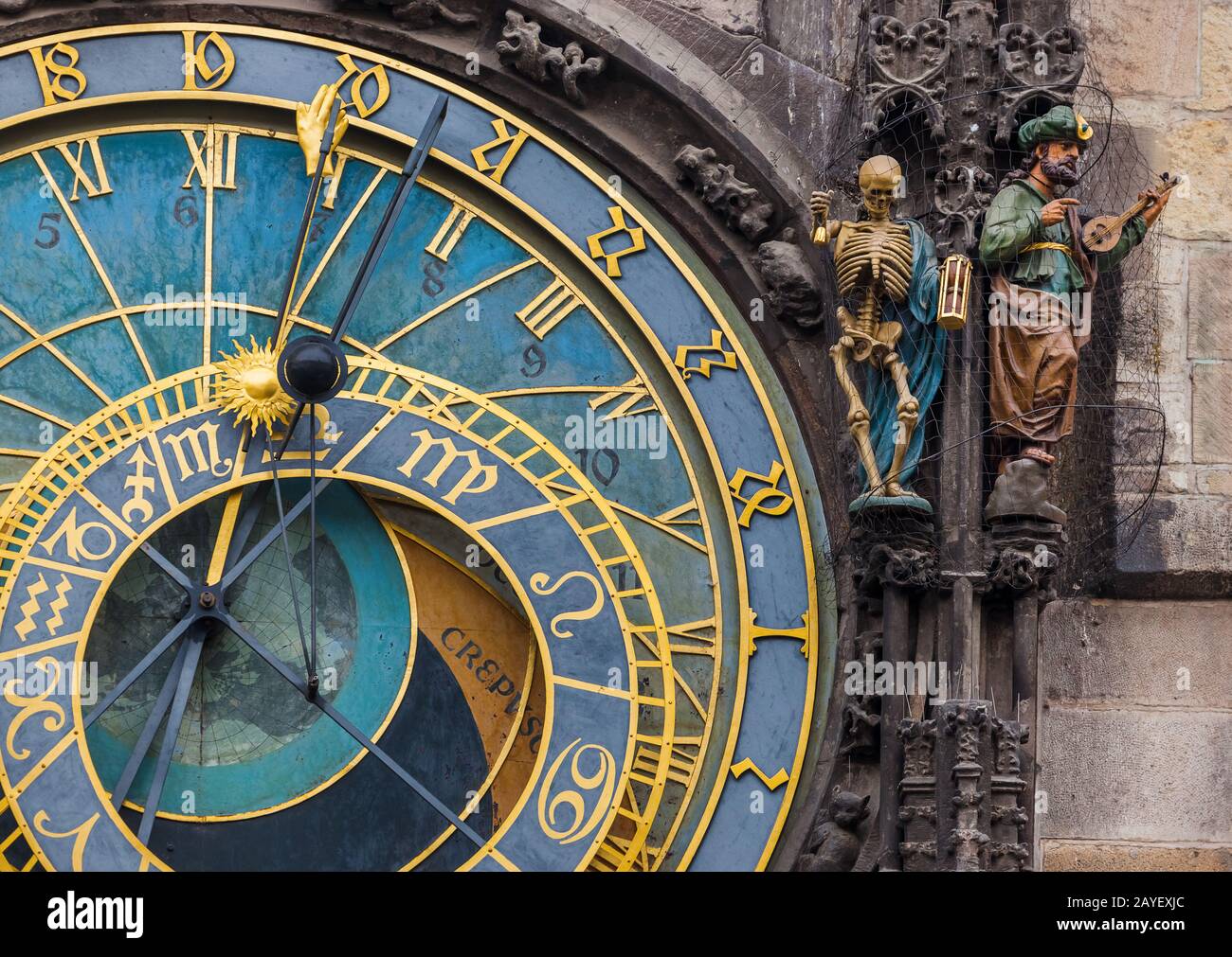 Vieille horloge astronomique de Prague - République Tchèque Banque D'Images