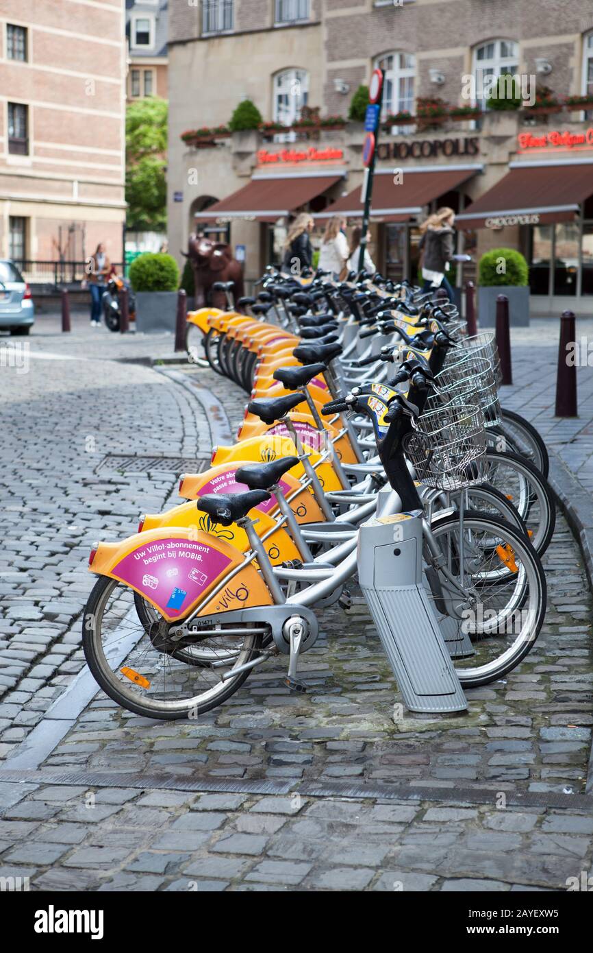 Station d'accueil City Bike à Bruxelles Banque D'Images