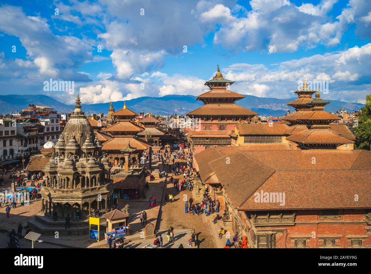 Paysage de la place Patan Durbar à Katmandou, au Népal Banque D'Images