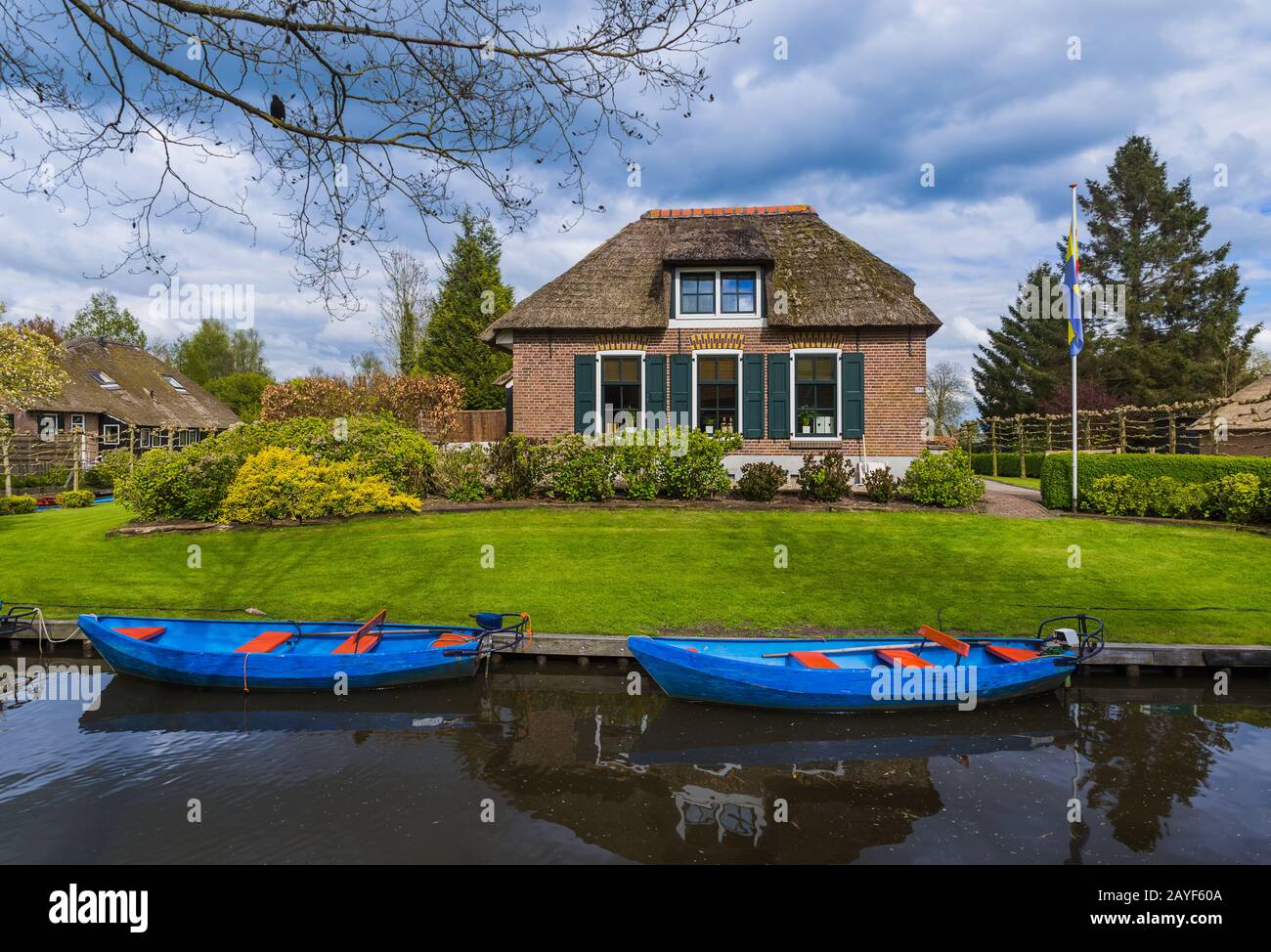Dutch village typique de Giethoorn en Pays-Bas Banque D'Images