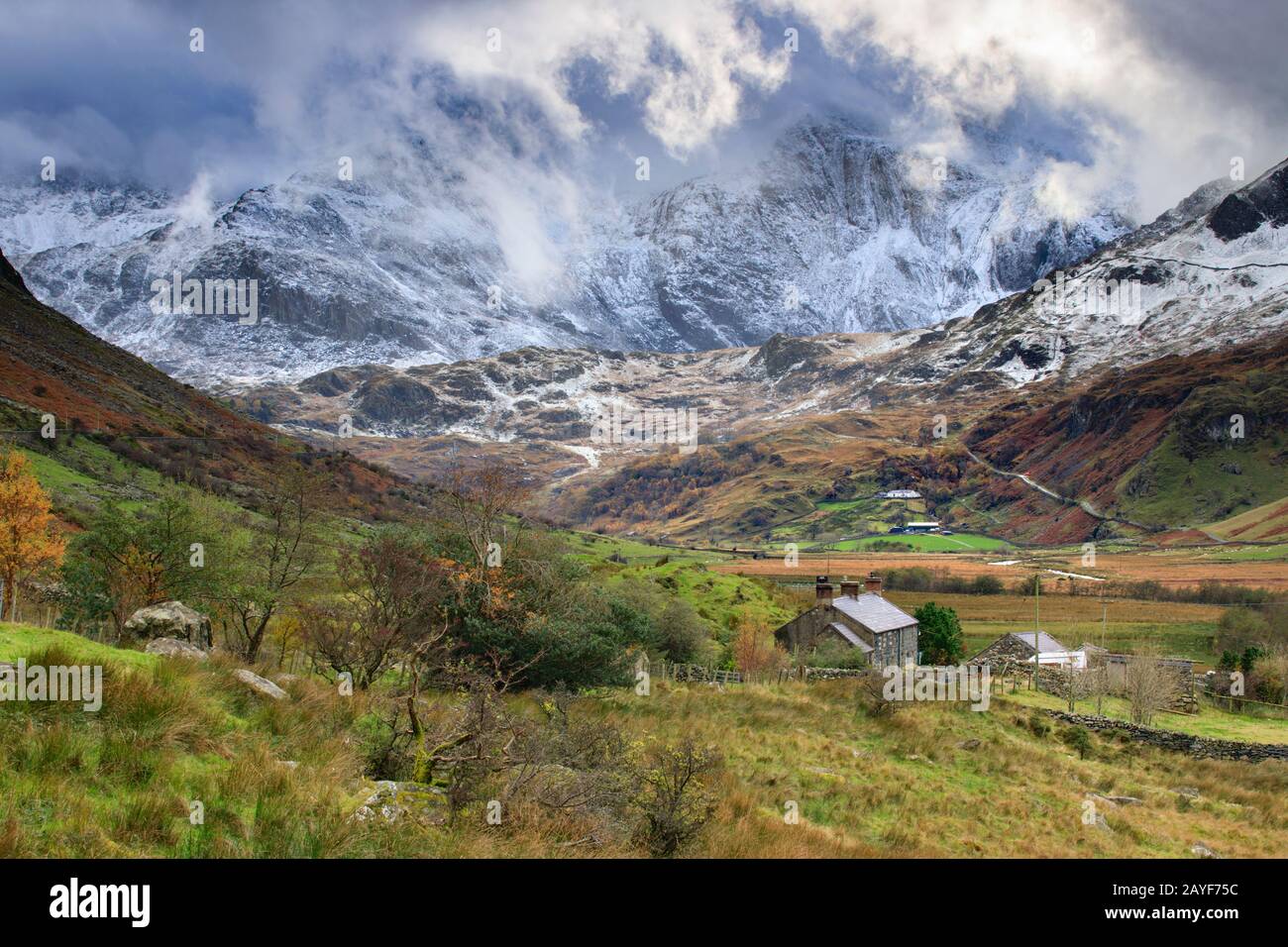 Vallée De Nant Ffrandon Dans Le Parc National De Snowdonia Banque D'Images