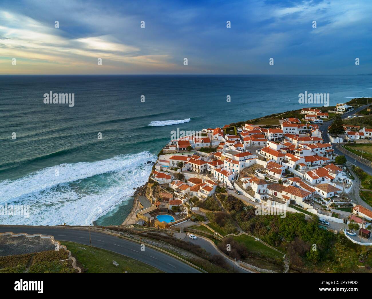 Ville côtière au Portugal Praia das Maçãs Banque D'Images