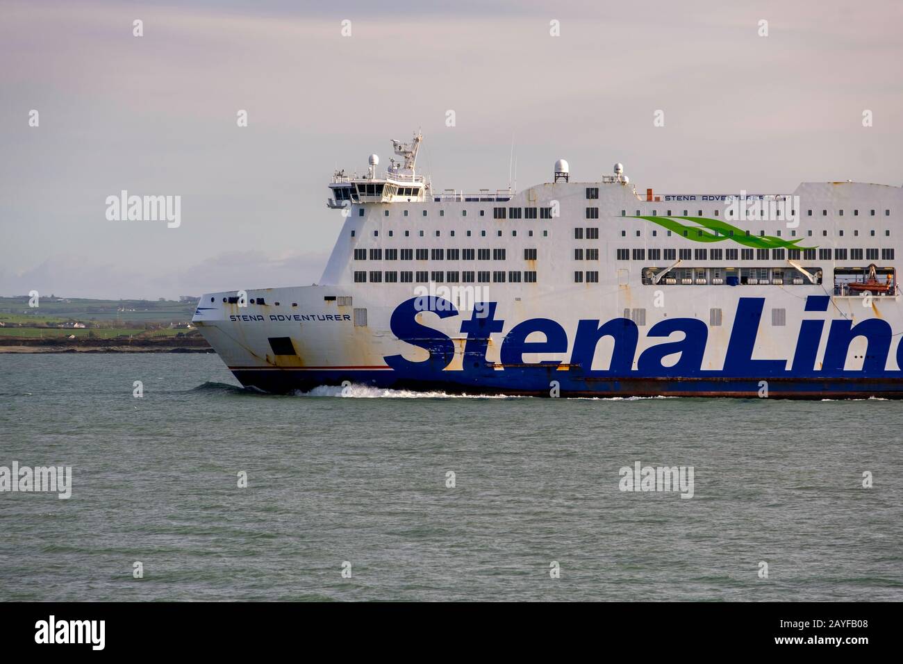Holyhead Harbour Stena Adventurer Quittant le port en direction de l'Irlande. 18-01-2020 Banque D'Images
