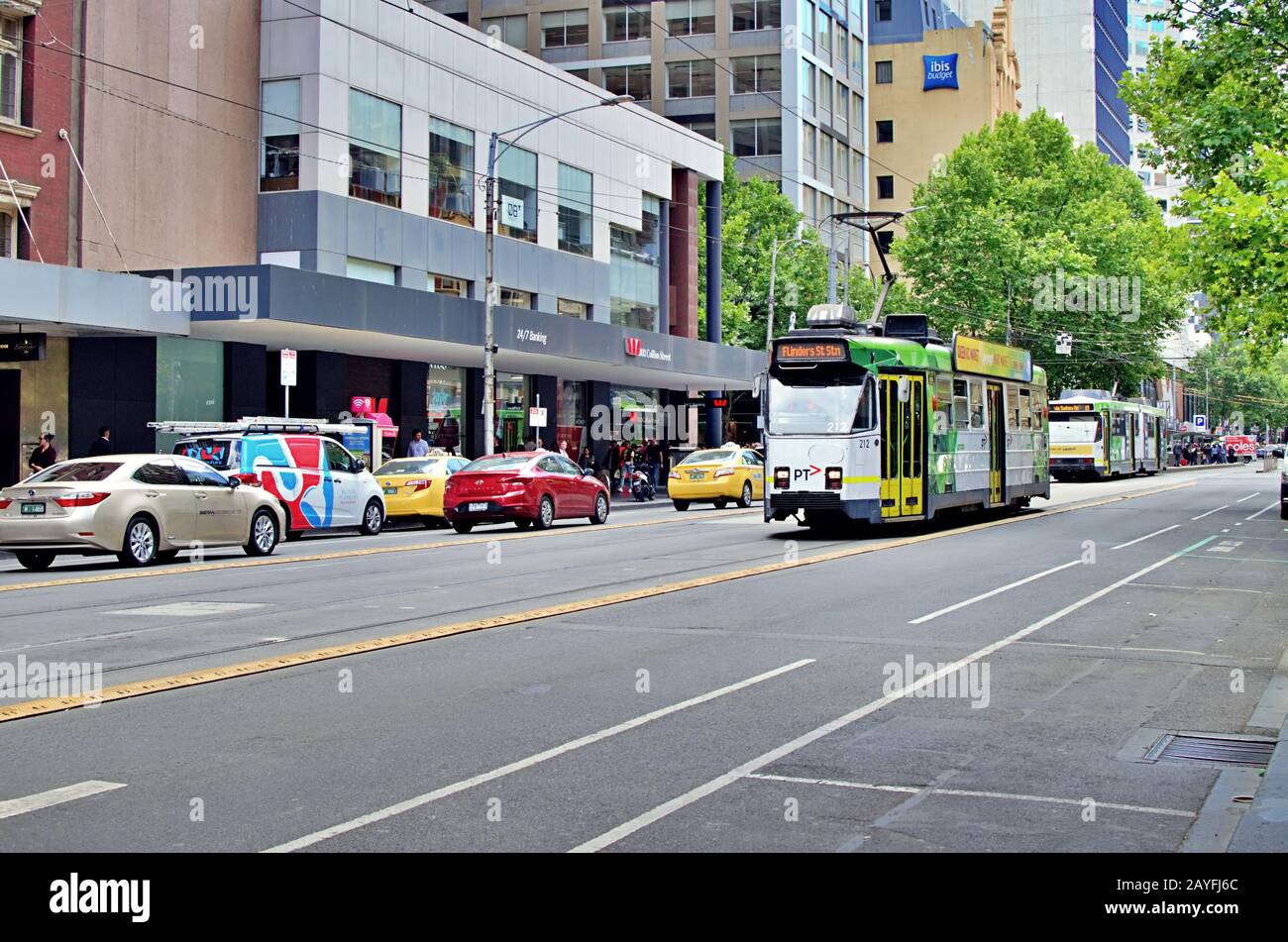 Le tramway à Melbourne Banque D'Images